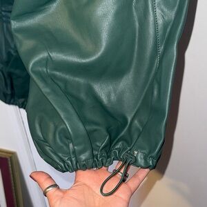 NWT Deep Green Faux Leather Anthropologie joggers